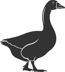 Goose bird vector silhouette black illustration