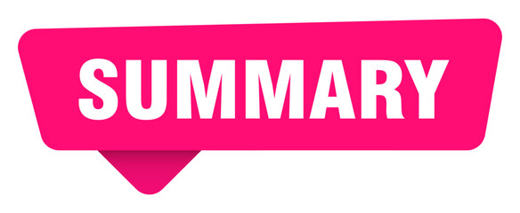 summary magenta sticker isolated on transpatent background. summary sign