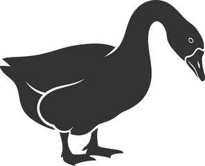 Goose bird vector silhouette black illustration