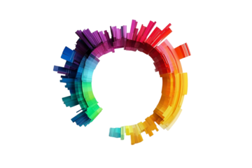 Colorful Infographic Chart Graphic Isolated on Transparent Background