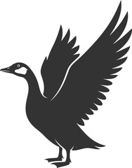 Goose bird vector silhouette black illustration