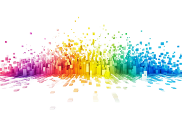 Colorful Infographic Chart Analytics Isolated on Transparent Background