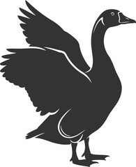 Goose bird vector silhouette black illustration