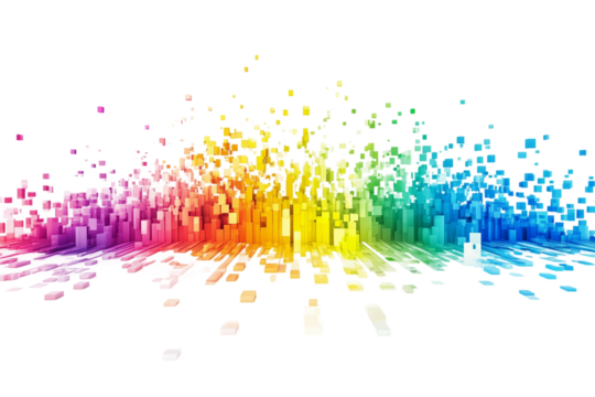 Colorful Infographic Chart Analytics Isolated on Transparent Background