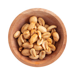 bowl of peanuts isolated on white background