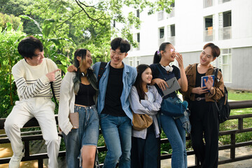Fototapeta premium A group of students celebrating diversity and identity, showing open-mindedness, unity, and equality in modern university life