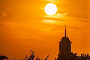 Cityscape of the Triumphal arch of Moncloa (Madrid, Spain)