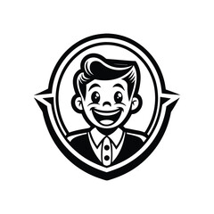 Clipart logo polished flat cartoon illustration design vector art illustration