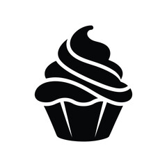 Cupcake silhouette logo clean bold vector art illustration design