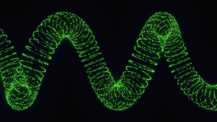 A stylized vector illustration of a DNA strand on a black background with a footprint symbol mark design - Powered by Adobe