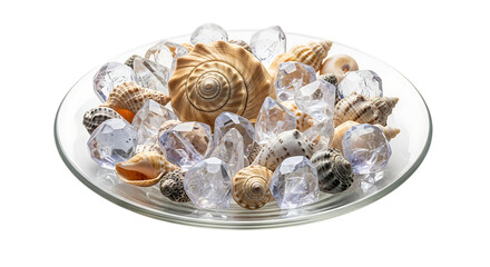 Seashells and Ice Crystals on Glass Plate graphic 10d5fefdad45b81b5d5488894c92c329dr