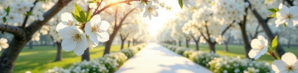 Pure white blossoms cascade down wedding aisle , flowers, bridalbouquet