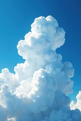 Towering cumulus clouds, sharply defined against a deep blue summer sky , cloud formation, dramatic