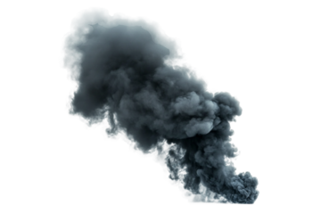 Dark Smoke Stream Isolated on Transparent Background