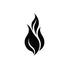 Flame silhouette logo sleek sharp curves modern vector art illustration
