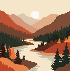 sunset in the mountains