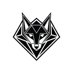 Fox with geometric shapes silhouette logo clean vector art illustration