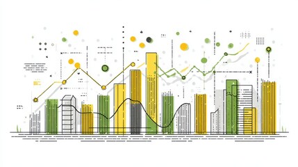Fototapeta premium Sustainability data tracking impact for business responsibility 