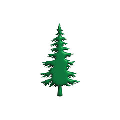 Green Coniferous Tree on White Background Isolated Evergreen for Nature and Design
