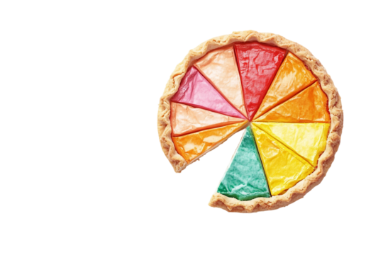 Flat Pie Chart Icon Isolated on Transparent Background