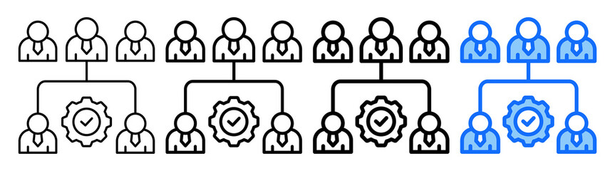 Organizational Design Icon Different Style Outline Collection Set