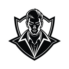 Silhouette logo clean bold black graphic creative design vector art illustration