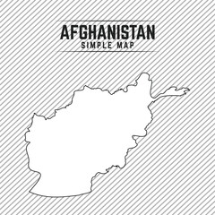 Obraz premium Simple Black Map of Afghanistan Isolated on White Background