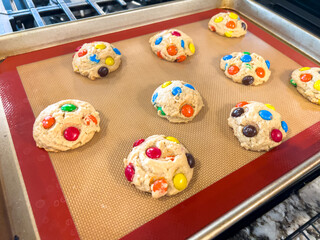 Close-Up of Colorful Unbaked Cookies