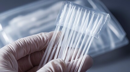 Medical swabs in sterile packaging ready for use in diagnostic tests and procedures