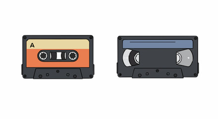 Obraz premium Vector illustration audio and video