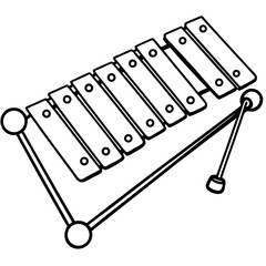 Vibraphone line art vector