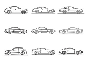 Car line art vector