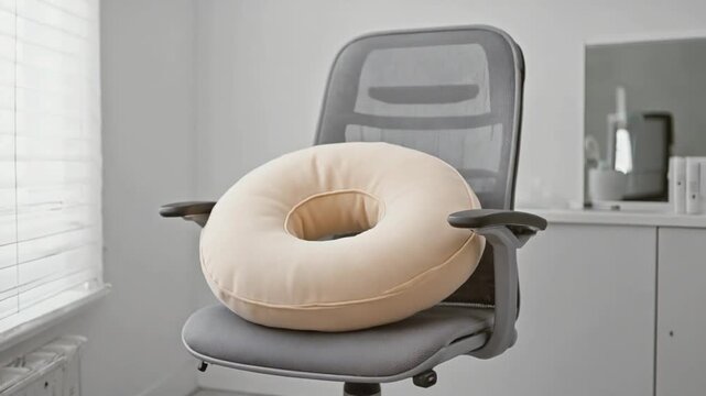 Cushion on a chair. Float on a chair. Hemorrhoid concept.