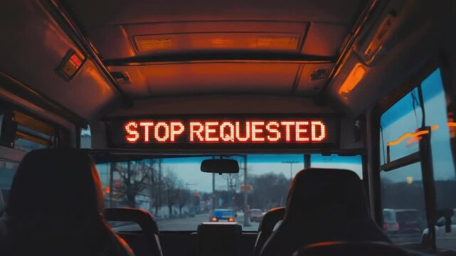 Message on the bus of requested stop.