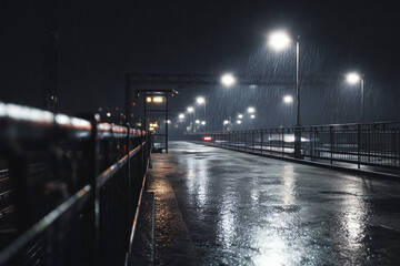 Fototapeta premium Rainy Street City Night