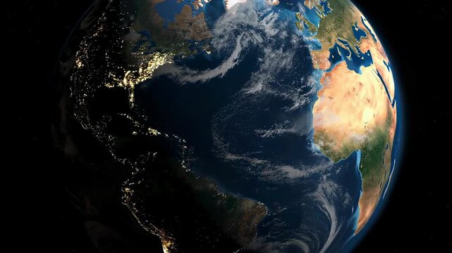 Earth from space, night and day