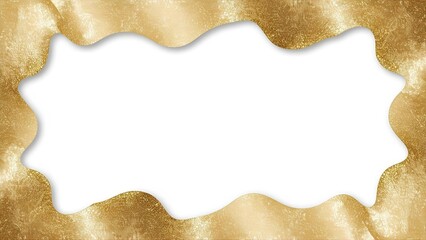A simple and elegant frame created from gracefully draped golden satin curtains, isolated on a white background. A clean, luxurious border for announcements, product showcases, or celebratory messages