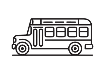 School bus line art vector