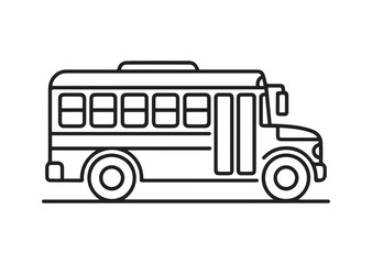 School bus line art vector