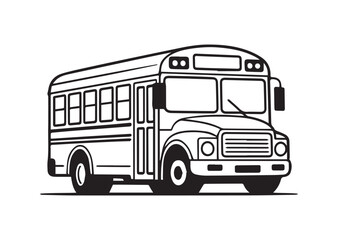 School bus line art vector