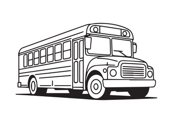 School bus line art vector