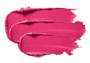 Vibrant pink lipstick swatch texture close-up macro shot beautifully creamy makeup smear on isolated for beauty cosmetics promotion