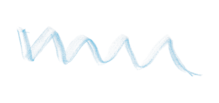 Hand drawn light blue pencil lines, circles, stripes and squiggly lines on a transparent background.