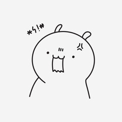 Cute animal chibi kawaii doodle drawing element