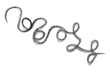 Hand drawn black pencil lines, circles, stripes and squiggly lines on transparent background.