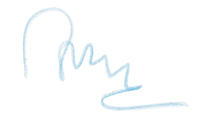 Hand drawn light blue pencil lines, circles, stripes and squiggly lines on a transparent background.