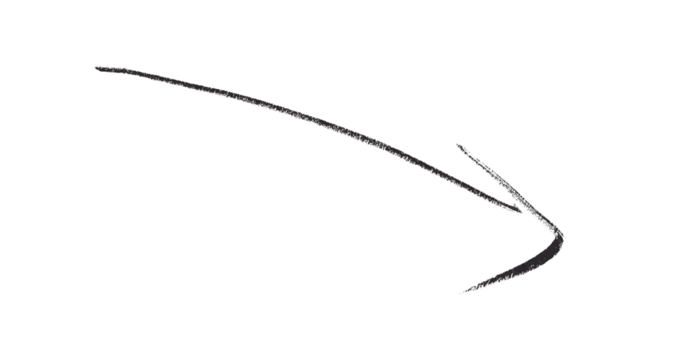 Hand drawn black pencil lines, circles, stripes and squiggly lines on transparent background.