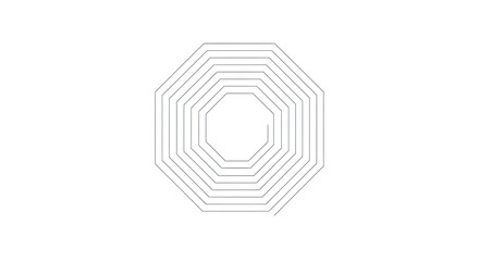 Octagonal spiral design with multiple layers on white background.