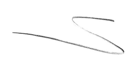 Hand drawn black pencil lines, circles, stripes and squiggly lines on transparent background.