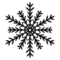 Black Colour snowflake pattern Vector Illustration, Solid White Background (1).eps